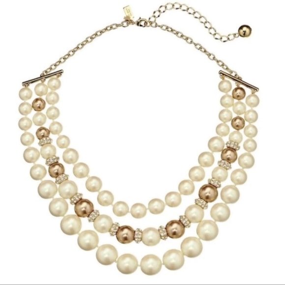 KATE SPADE Ladies Parlour Pearls Triple Strand Necklace